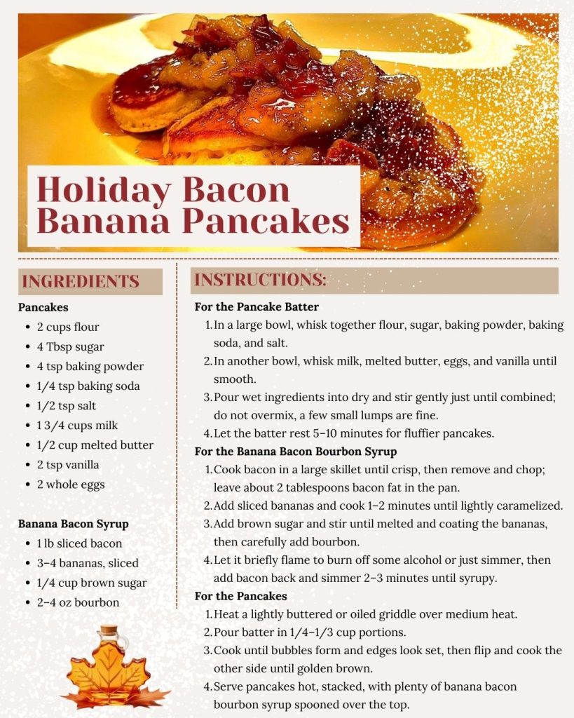 Holiday Bacon Banana Pancakes